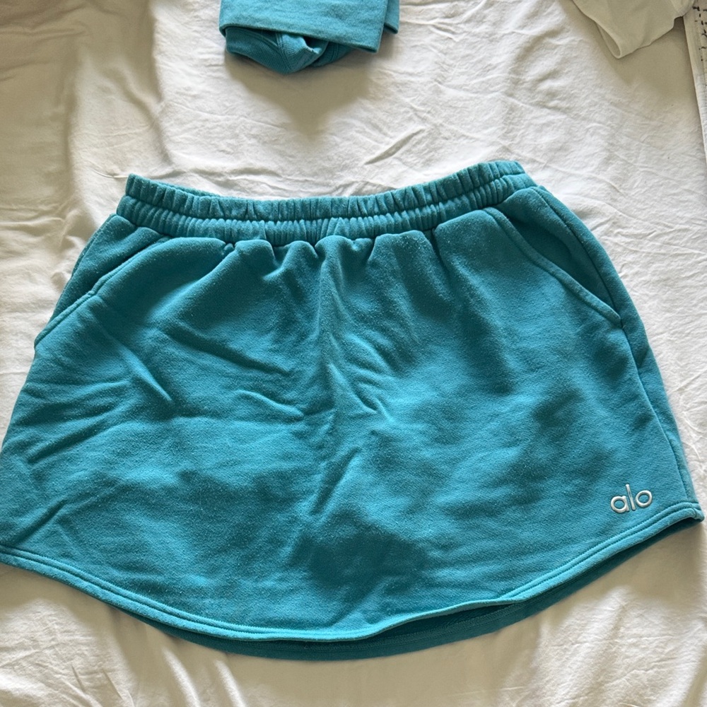 ALO Yoga High Accolades Skort - Teal Splash